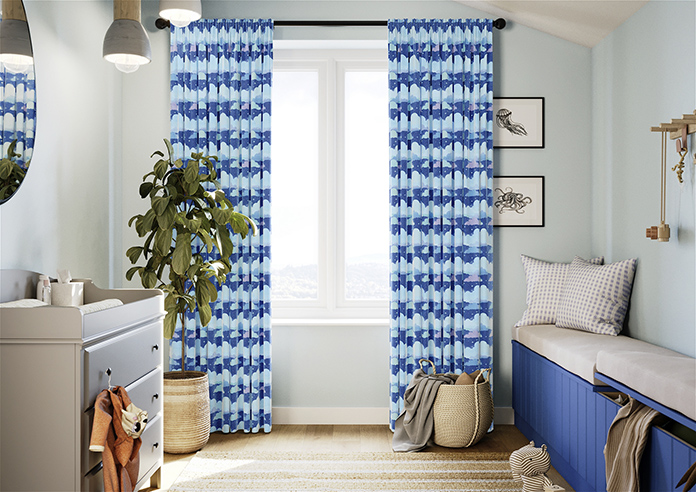 Cloudy Cosmos, Calm Blues - Made to Measure Curtains - Image 3